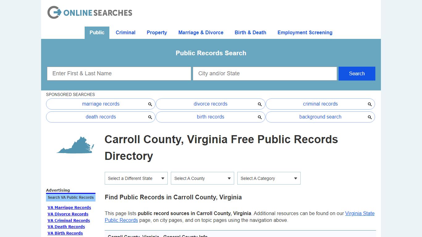 Carroll County, Virginia Public Records Directory