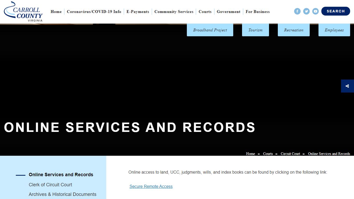 Online Services and Records - Welcome to Carroll County, VA